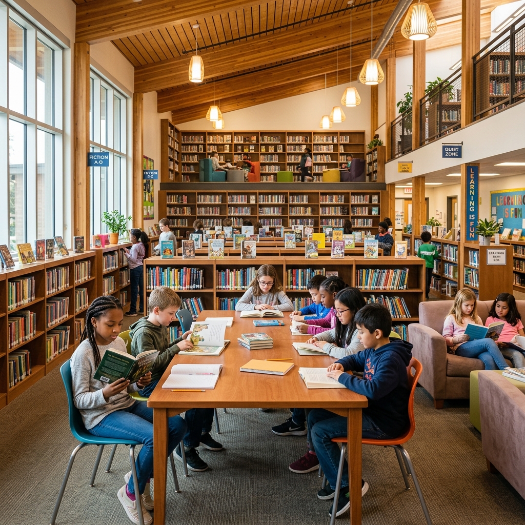 Students Reading In Library
